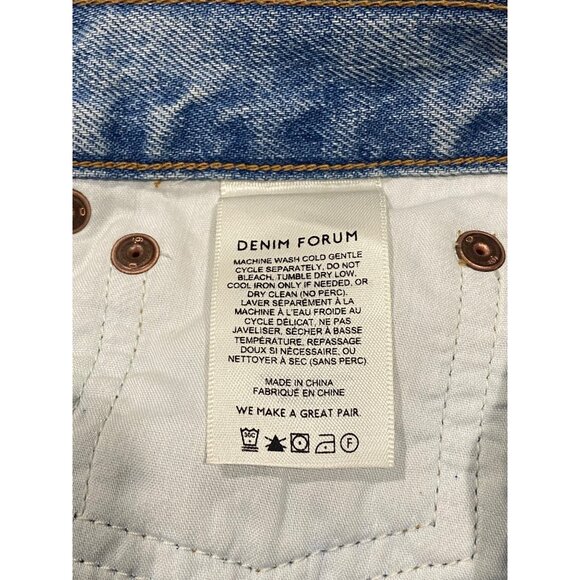 Denim Forum The Farrah High Rise Wide Leg Jeans Blue Size 32L Aritzia Y2K School - Picture 5 of 14